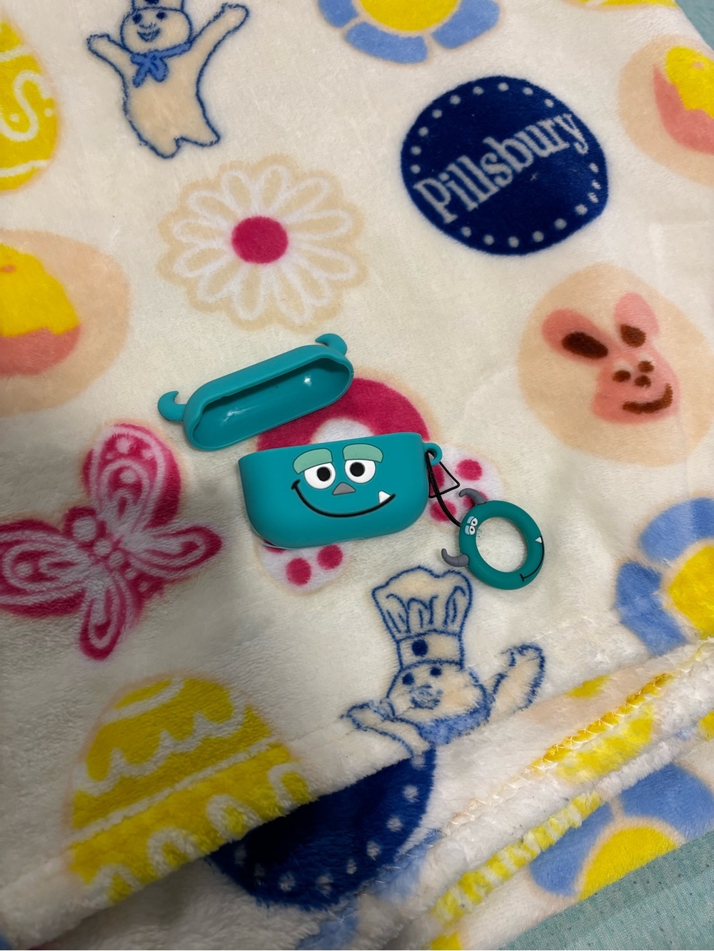Teal Sulley-Inspired Silicone Case with Keyring